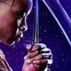 Danai Gurira as Okoye, solemnly guarding her spot on the Avengers: Endgame poster.